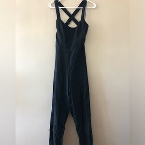Reformation Autumn Black Linen Jumpsuit